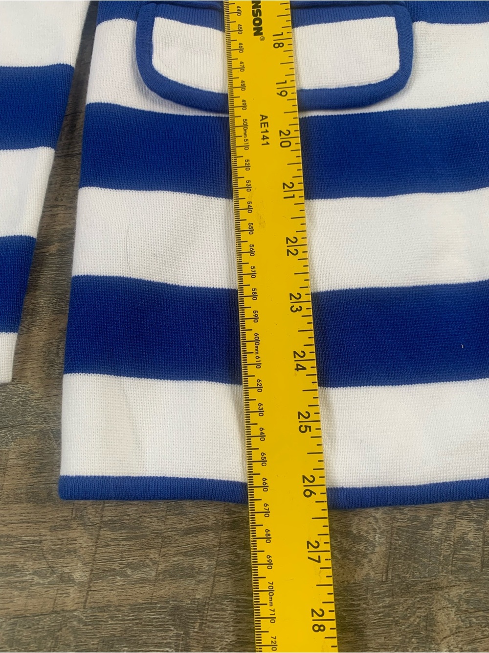 Lauren Black Label Blue & White Striped Blazer Knit - Picture 6 of 6